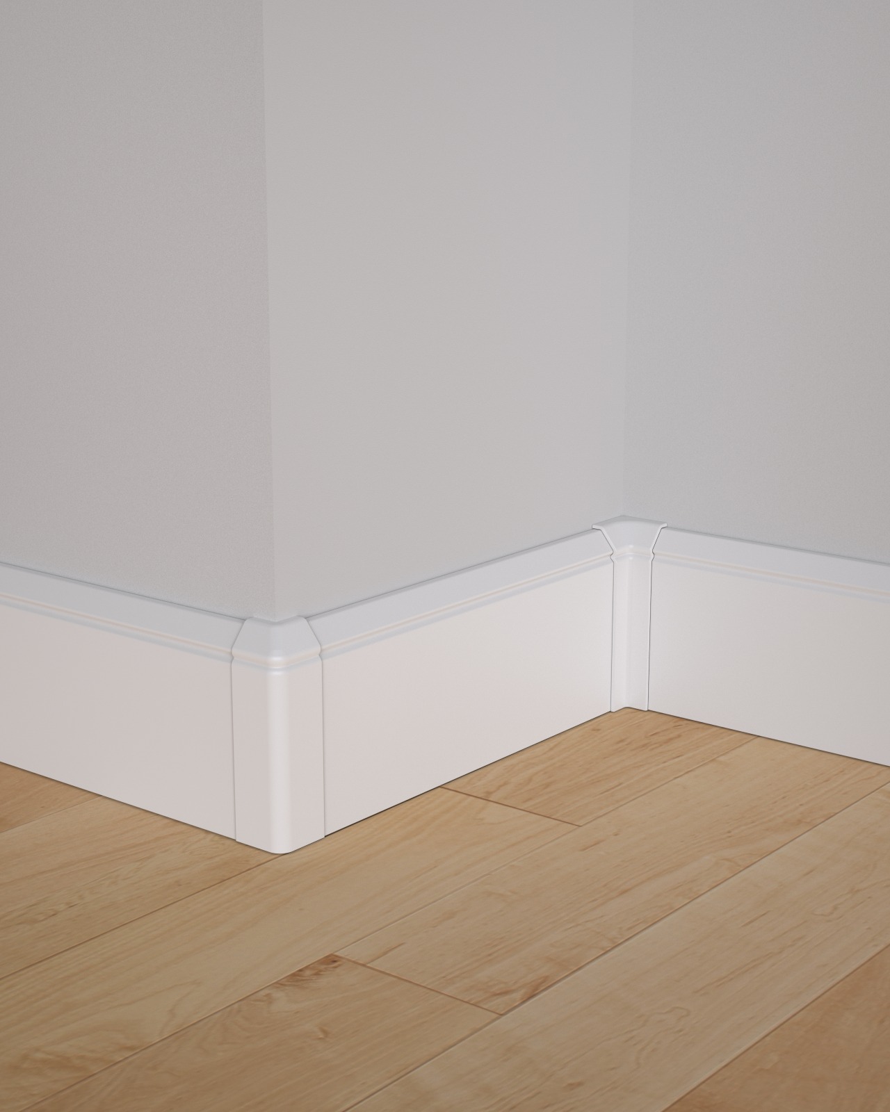 HeatENE heated baseboard with corner connectors